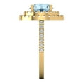thumbnail image 3 of 2.6 ctw with Simulated Diamond Halo Accents Anniversary Ring for Women | Round Cut Natural Aquamarine | Hyperallergenic Solid 18K Yellow Gold, 3 of 5