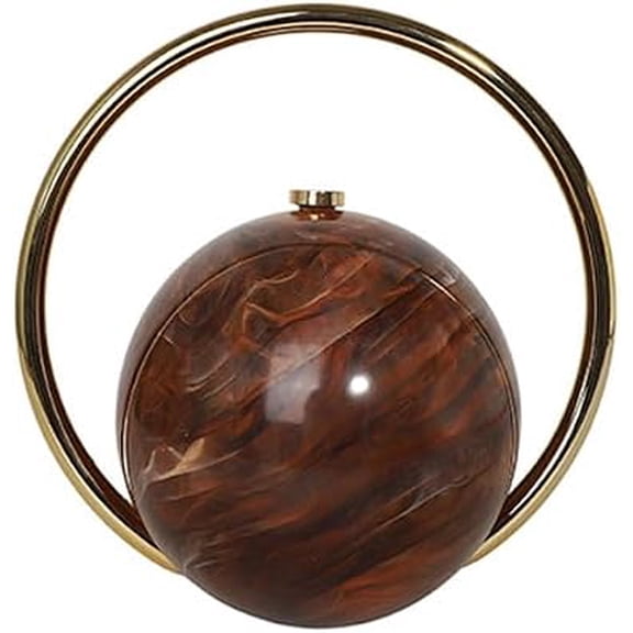 Women's Clear Acrylic Ball Clutch – Round Evening Purse with Top Handle, Lightweight Construction, Roomy Compartment, Perfect for Weddings, Galas, and Cocktail Parties(M)