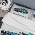 thumbnail image 4 of Designart "Speed Unleashed Vintage Classics II" Cars Luxury Bedding Covert Set - Traditional Green Performing Arts Bed Set With 1 Sham, 4 of 6