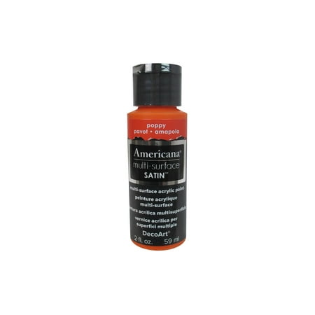 UPC: 0766218065216 | DecoArt Americana Multi-Surface Acrylic Color 2 oz. Poppy