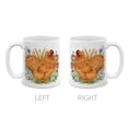thumbnail image 2 of WIRESTER 11oz 325ml Ceramic Tea Cup Coffee Mug With Handgrip For Gift, Birthday, Anniversary, Christmas - Cochin Chicken Wild Flowers, 2 of 7