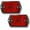 1x Red, variant on 3-LED Marker Light Reflectorized Lens Surface Mount 2-4/5" Rectangular Amber, 2