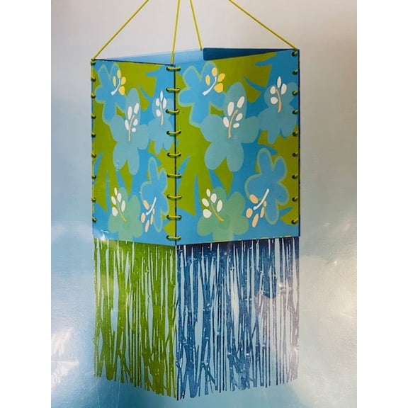 Hanging Paper Lantern - Blue Hibiscus [1AMS7379]