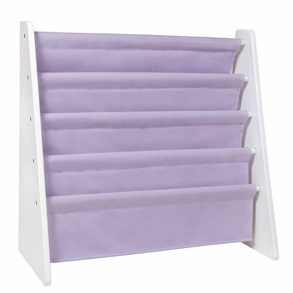 Wildkin Kids Sling Book Shelf - White w/ Lilac