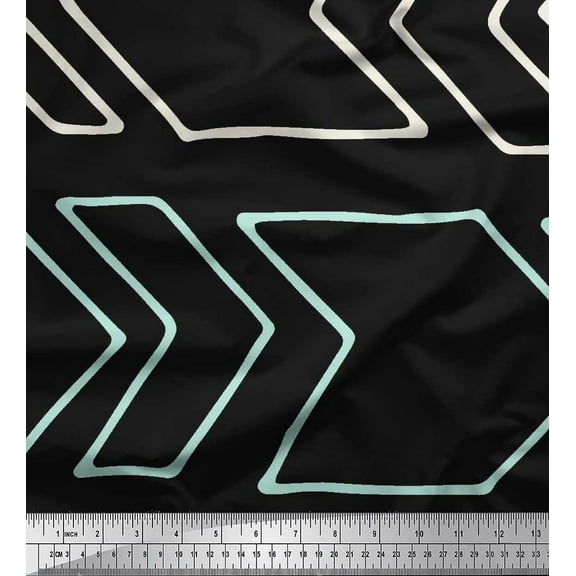 Soimoi Black Cotton Voile Fabric Arrow Symbol Print Sewing Fabric Yard 42 Inch Wide