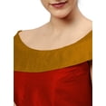 thumbnail image 4 of eloria Women's Art Silk Boat Neck Sleevless Partywear Filler Blouse Top, Color : Red & Mustrad, 4 of 6