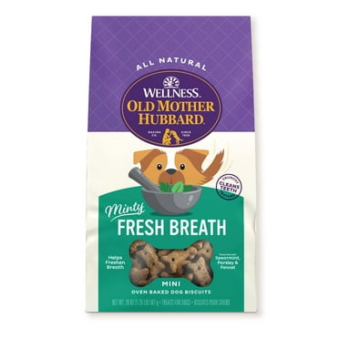 Wellness Old Mother Hubbard Mother's Solutions Minty Fresh Breath Natural Biscuits Dog Treats, 20 oz bag