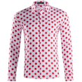 thumbnail image 1 of Men's Polka Dot Printed Long Sleeve Shirt Button Formal Casual Shirt, 1 of 5