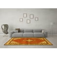thumbnail image 3 of Ahgly Company Machine Washable Indoor Rectangle Medallion Yellow Traditional Area Rugs, 3' x 5', 3 of 4