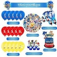 thumbnail image 3 of Sonic The Hedgehog Party Supplies, 101pcs Birthday Party Decorations Include Happy Birthday Banner, Hanging Swirls Decorations, Foil Balloons and Latex Balloons, Stickers, Cake Topper and Table C, 3 of 3