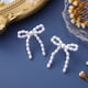 thumbnail image 3 of 1 par de pendientes de perlas con lazo, pendientes colgantes con lazo, pendientes colgantes para mujer, 3 of 6
