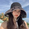 thumbnail image 3 of Bucket Hat for Women, Large Brim Fisherman Cap with Windproof Strap, Soft Beach Travel UPF 50+ Summer Hat, 3 of 6