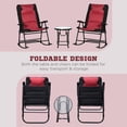 thumbnail image 4 of Red 3-Piece Patio Rocking Chair Set with Table | Outdoor Bistro Seating for Garden, Deck & Backyard Relaxation – Foldable & Comfortable, 4 of 7