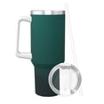 thumbnail image 2 of Sikiie Dark teal green Print Insulated Stainless Water Bottle Lid Travel Mug Cup Insulated Tumblers Cup 40oz Ice Bully With Handle, 2 of 8
