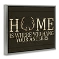 thumbnail image 3 of Stupell Industries Hang Your Antlers Rustic Hunting Phrase Inspirational Painting Gray Floater Framed Canvas Art Print Wall Art, 21 x 17, 3 of 9