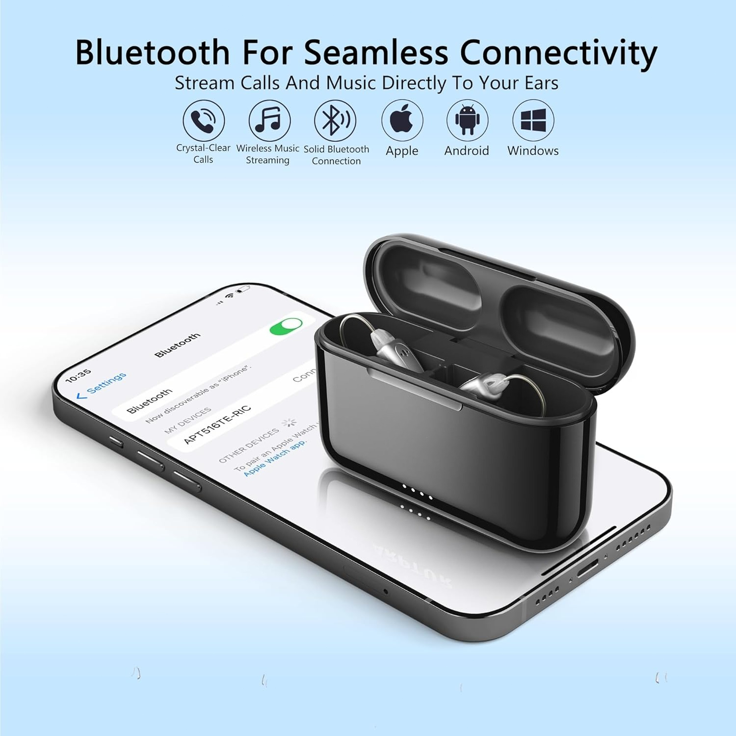 Hearing Aids for Seniors Rechargeable with Noise Cancelling, Hearing Amplifier with 5 Levels of Volume Adjustmen, Simple to Operate and Hear Clear Sound
