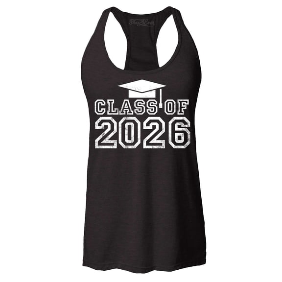 Shop4Ever Women's Class of 2026 Racerback Tank Top XX-Large Black