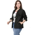thumbnail image 4 of GRACE & GRANDEUR Women's Plus Jean Jacket Button Closed Cropped Denim Jacket, 4 of 6