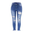 thumbnail image 6 of Gubotare Junior Jeans Womens Jeans High Waisted Stretchy Ripped Distressed Tummy Control Straight Ankle Jean for Women Trendy 2025 (Light Blue,Size S), 6 of 7