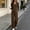 Brown, variant on Women's Ribbed Knit Two Piece Set V Neck Button Down Long Sleeve Top and Pants with Pockets Solid Color for Fall Winter Cozy