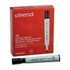 Universal Dry Erase Marker, Chisel Tip, Black, Dozen -UNV43651, Non washable