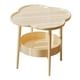 thumbnail image 5 of Mesa auxiliar de 2 niveles, estante de almacenamiento para mesa de sofá, mesa auxiliar moderna, mesa de té pequeña para espacio pequeño, habitación, amarillo claro, 5 of 7