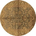 thumbnail image 1 of Ahgly Company Indoor Round Oriental Brown Industrial Area Rugs, 4' Round, 1 of 4