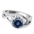 thumbnail image 2 of Aonejewelry 1.25 Ct. Ttw Blue and White Diamond Halo Engagement Ring In 14K White Gold, 2 of 4
