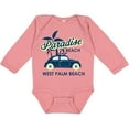 thumbnail image 3 of Inktastic Paradise Beach in West Palm Beach with Palm Trees and Car Boys or Girls Long Sleeve Baby Bodysuit, 3 of 5