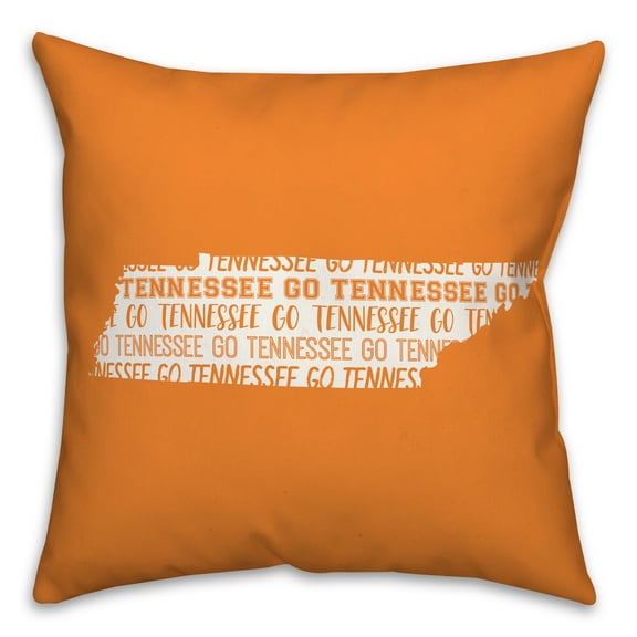 Creative Products Orange Tennessee Go Team 16 x 16 Spun Poly Pillow