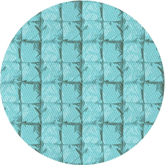 Ahgly Company Indoor Square Patterned Macaw Blue Green Area Rugs, 3' Square