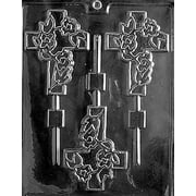 Grandmama's Goodies R028 Fancy Cross Lollipop Chocolate Candy Soap Mold with Exclusive Molding Instructions