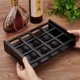 thumbnail image 7 of Square Shot Glass Holder 12 Storage Holes Cups Organizer Shot Glass Display with Bamboo Serving Tray, 7 of 7