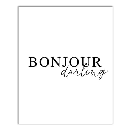 Creative Products Bonjour Darling 8 x 10 Canvas Wall Art