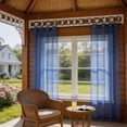 thumbnail image 5 of Waterproof Outdoor Sheer Curtains for Patio - 2 Panels Light Filtering Transparent Chiffon Window Drape For Outdoor Balcony Patio Modern Home Decor, Blue(95*52 in)No pole, 5 of 6