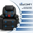 thumbnail image 5 of SOCIALCOMFY Power Lift Recliner Chair for Elderly, Heavy Duty Lift Chair with Heat and Massage, Faux Leather Recliner Chair with 2 Remote Controls, Cup Holders, Side Pockets & USB Ports (Black), 5 of 7