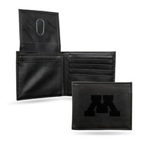 Minnesota Golden Gophers NCAA Laser Engraved Black Billfold Wallet