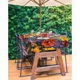 thumbnail image 3 of Hokiten Outdoor Tablecloths with Umbrella Hole & Zipper, Vintage Wildflowers Rectangle Tablecloth 60x120 Inch, Oil Painted Abstract Botanical Waterproof Table Cloth, Patio/Pool/Picnic Table Covers, 3 of 6