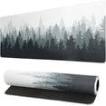 thumbnail image 1 of Desk Mat,Large Mouse Pad 31.5x11.8 Inch XL Extended Gaming Mouse Pad Mat with Non-Slip Base Stitched Edges Mousepad for Computer,Office,Keyboard and Laptop - Fog Misty Forest, 1 of 5