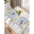 thumbnail image 5 of Easter Bunny Placemats Set of 6, Eggs Cute Rabbit Purple Wooden Grain Rustic Placemats for Dining Table, Place Mats for Kitchen Tabletop, Waterproof Wipeable Dining Table Mats Set, 5 of 9