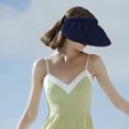 thumbnail image 3 of Lojalitet Visera enrollada Sombrero de playa de verano plegable de ala ancha para mujer, 3 of 5