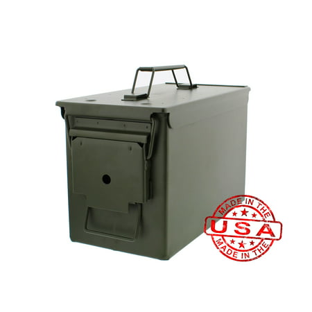 Battle Steel Tactical .50 Cal Metal American Made Military GI Ammo Can (Best 22 Cal Ammo)