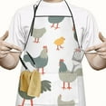 thumbnail image 2 of White Chicken Cartoon Pattern Apron-Garden Aprons for Women with Pockets-Cotton Linen Waterproof Kitchen Cooking Gardening Aprons Adjustable for Kitchen,Cooking,BBQ and Salon 33x27 Inch, 2 of 7
