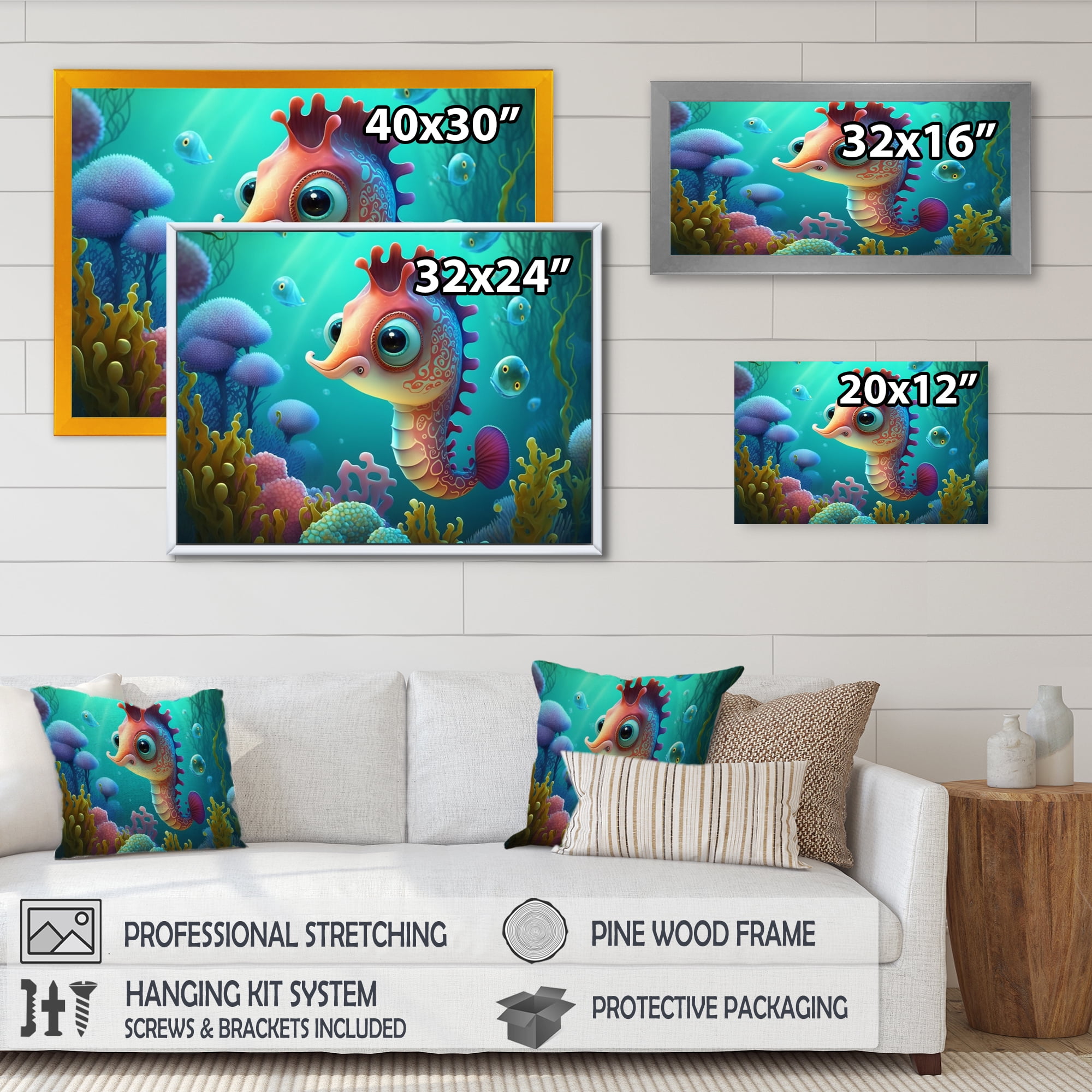 Designart Under The Sea II Canvas Wall Art