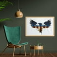 thumbnail image 2 of Eagle Wall Art with Frame, American Flag on Silhouette of National Bird of Country Majestic Animal, Printed Fabric Poster for Bathroom Living Room Dorms, 35" x 23", Blue Red Sepia, by Ambesonne, 2 of 2