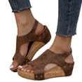 thumbnail image 2 of Domuza Orthopedic Sandals for Women Slip on Non Slip Arch Support Summer Flat Sandals Wide Width Work Shoes 2026 Comfortable Orthopedic Shoes Brown 9（EU-42）, 2 of 5