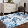 thumbnail image 3 of Retro Sea Turtles Area Rugs 3x5 ft Ocean Sea Star Corals Animals Washable Rug Non Slip Indoor Carpet Absorbent Floor Mat for Living Room Bedroom Dining Room, 3 of 9