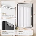thumbnail image 6 of Black Framed Bathroom Mirror 40x30 inch - Rectangular with Round Corners, Anti-Rust Tempered Glass (Horizontal/Vertical Hanging), 6 of 8