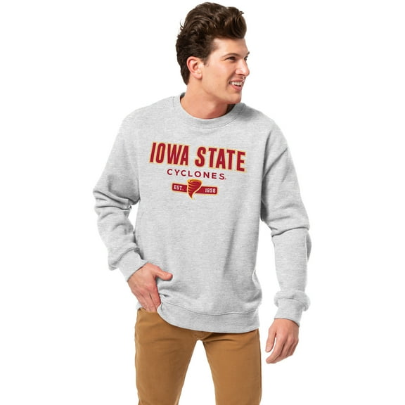 Men's-League Collegiate Wear Heather Gray Iowa State Cyclones Essentials 2.0 Pullover Sweatshirt