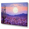 thumbnail image 2 of Designart "Purple Cactus Scenery" Cactus Wall Art Living Room, 2 of 7